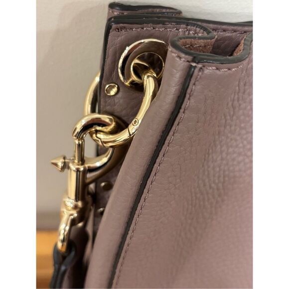 Rebecca Minkoff Women's Mauve Pebble Leather Darren Shoulder Bag - Picture 7 of 9